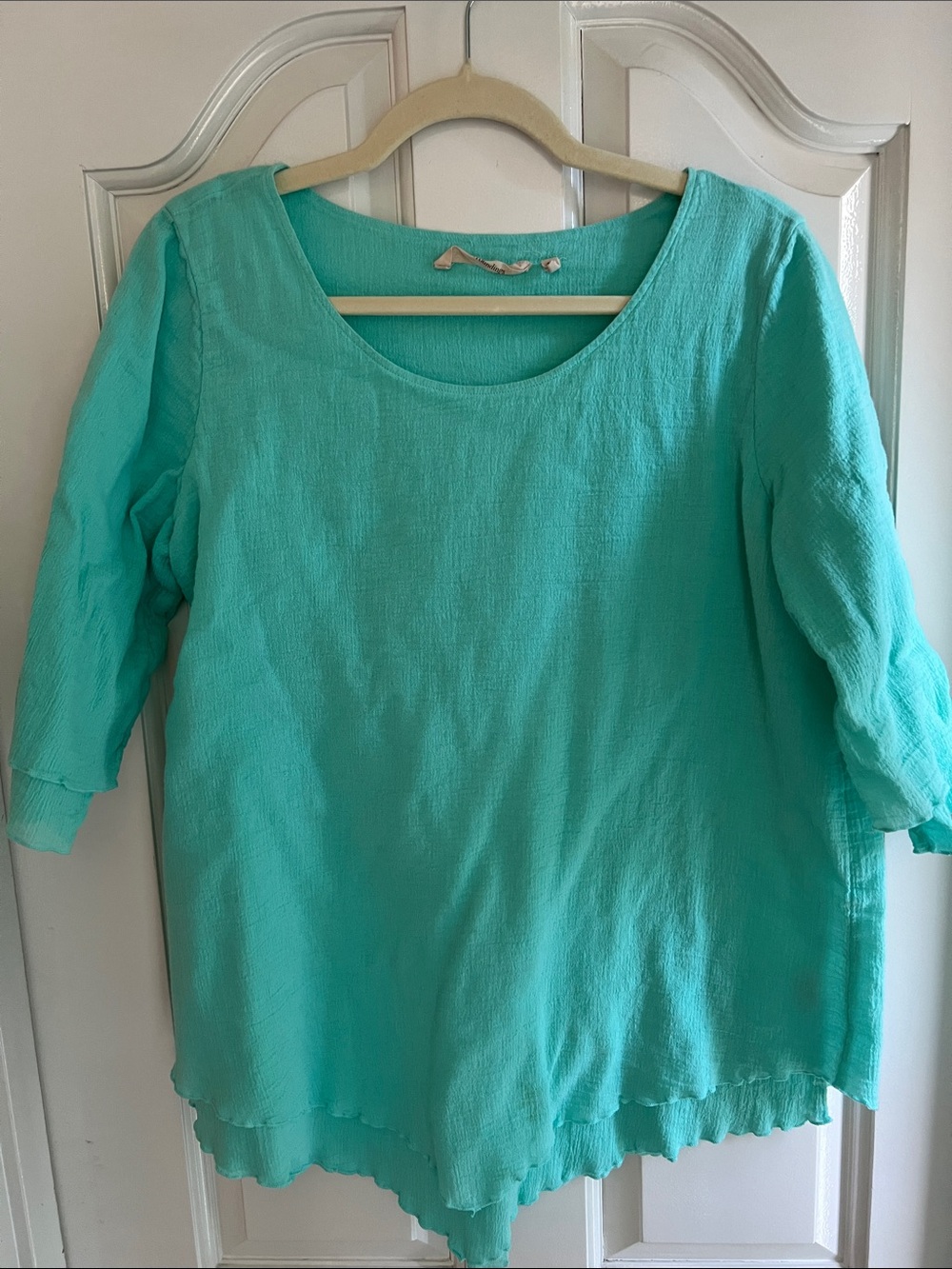 Soft Surroundings Scoop Neck Tunic in Aqua Teal